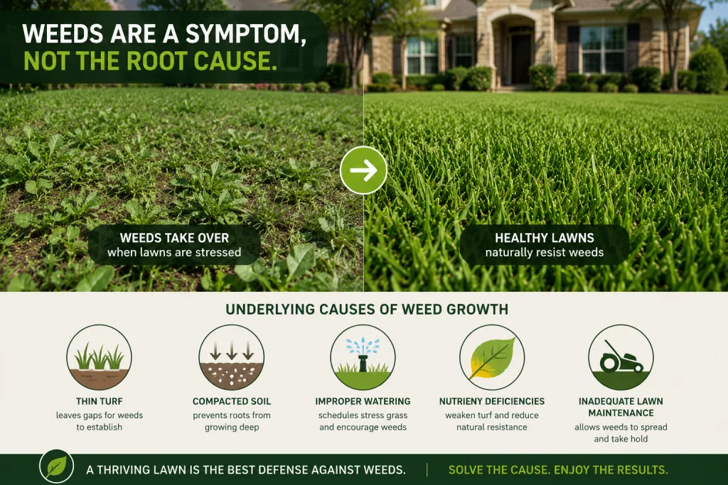 Why Recurring Weeds Are Usually a Lawn Health Problem