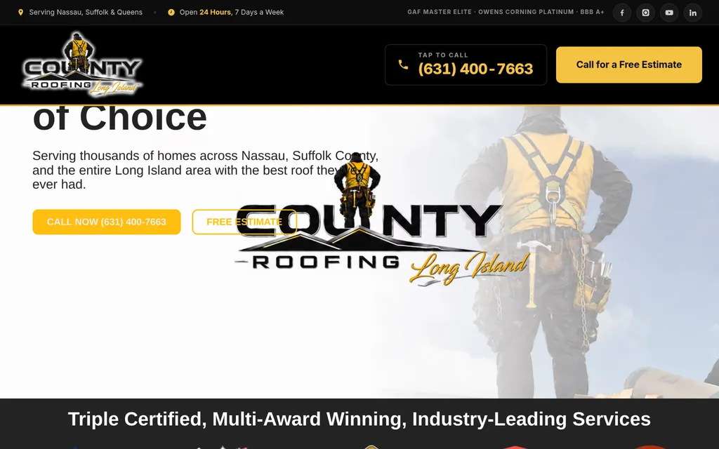 County Roofing - Best for Homeowners Who Want Direct-Employee Crews and Triple Manufacturer Certifications