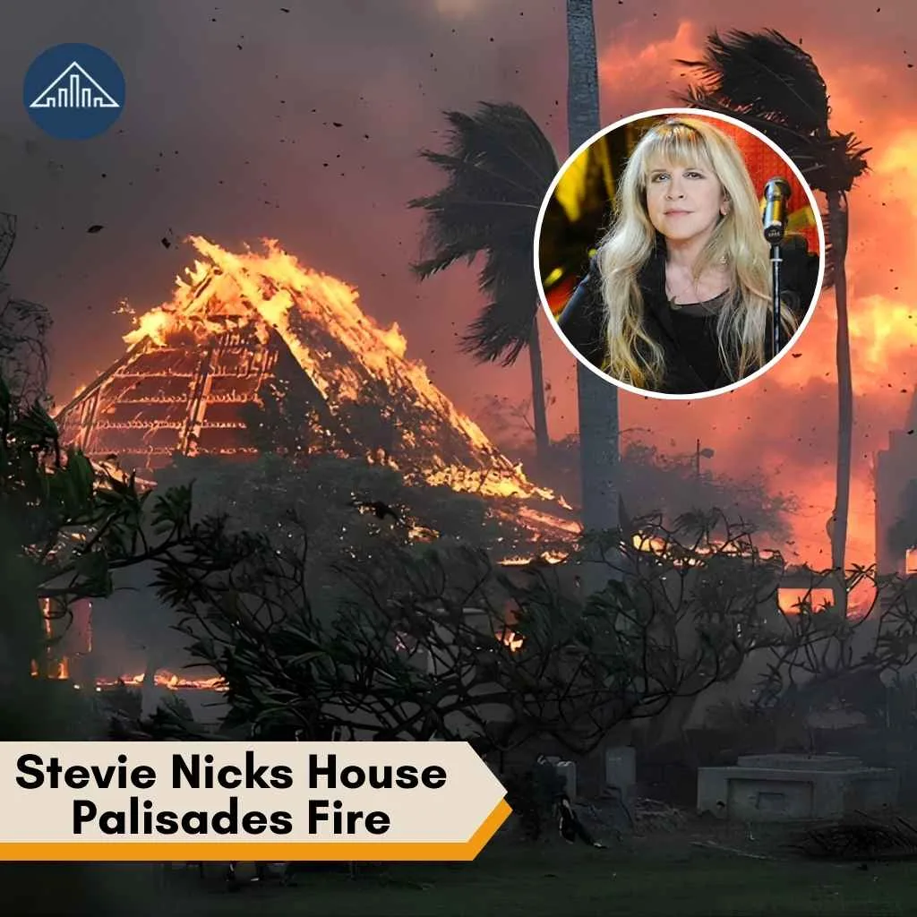 Stevie Nicks House is depicted through an AI-generated image showing a home during a wildfire.