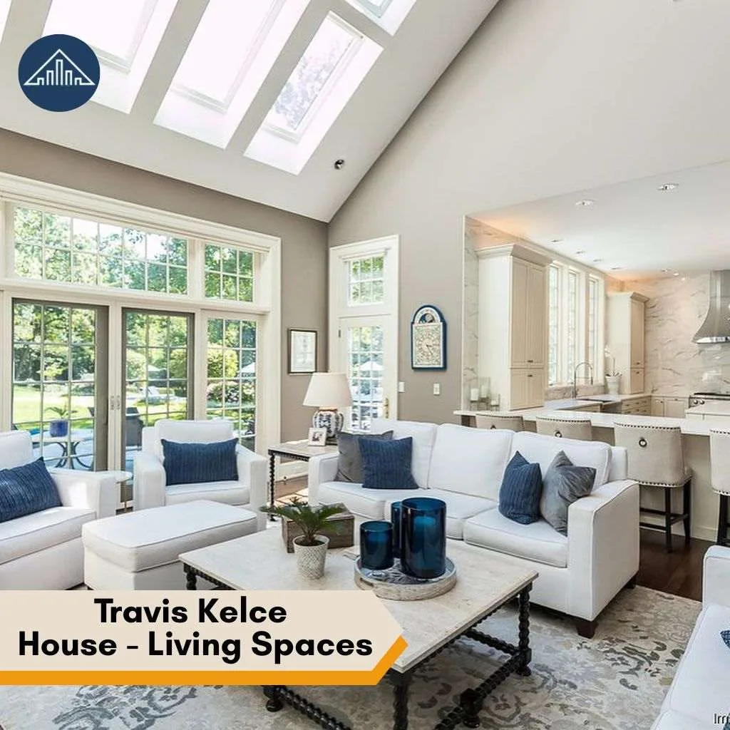Travis Kelce House: Inside His Leawood, Kansas House 4 Sunlight fills the modern living room and kitchen inside the luxurious Travis Kelce House interior.