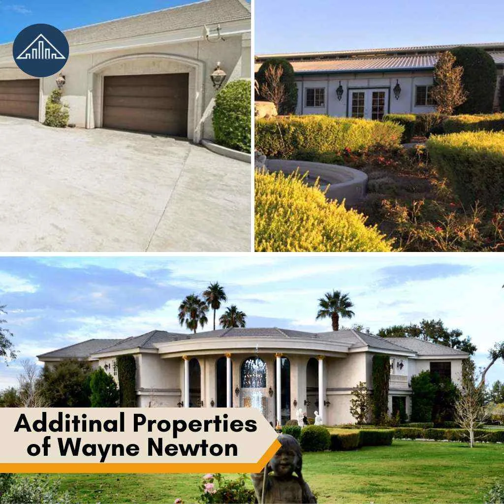 Wayne Newton House: Inside Casa de Shenandoah Estate 2026 7 A collage showing different exterior views and lush landscaping of the sprawling Wayne Newton House estate.