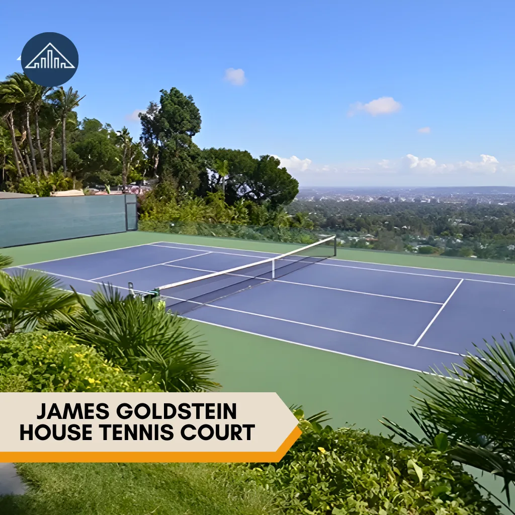 where does James Goldstein live? James Goldstein House tennis court