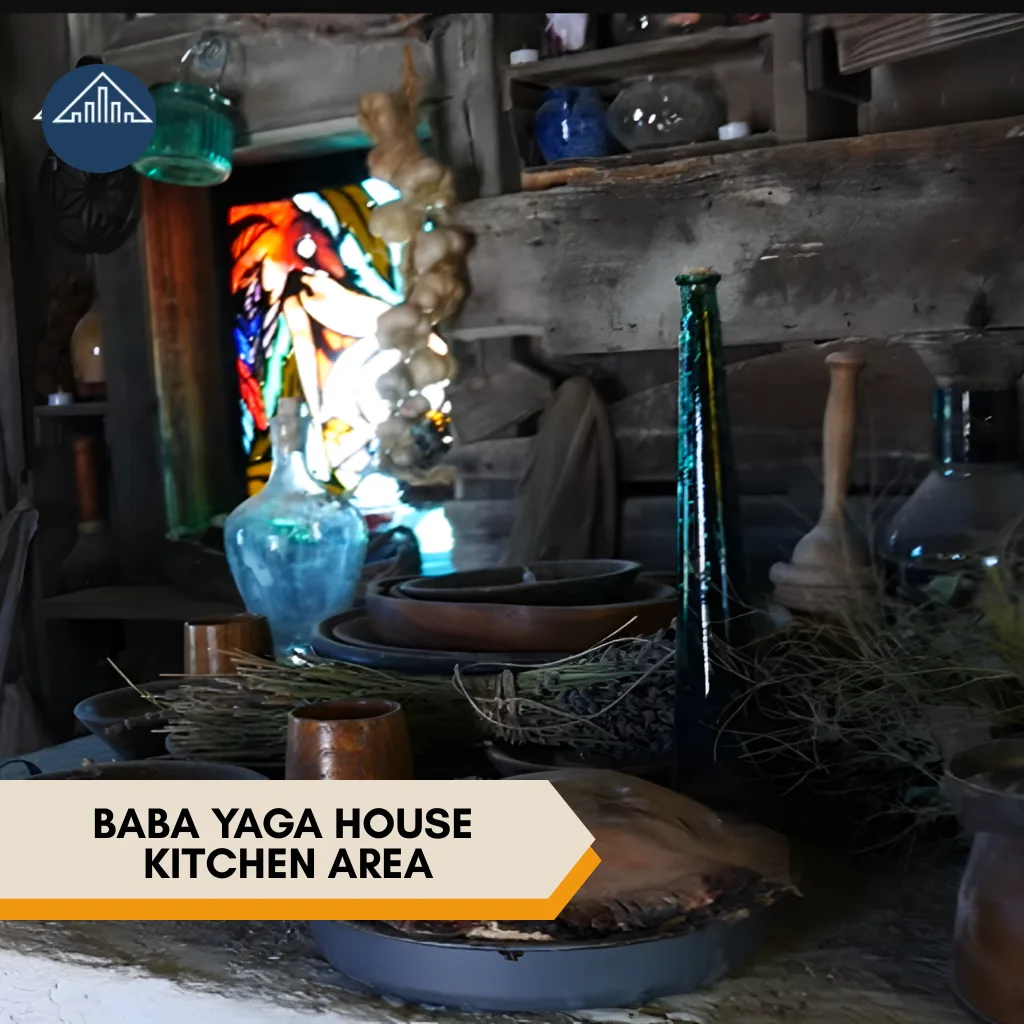 Baba Yaga House kitchen area
