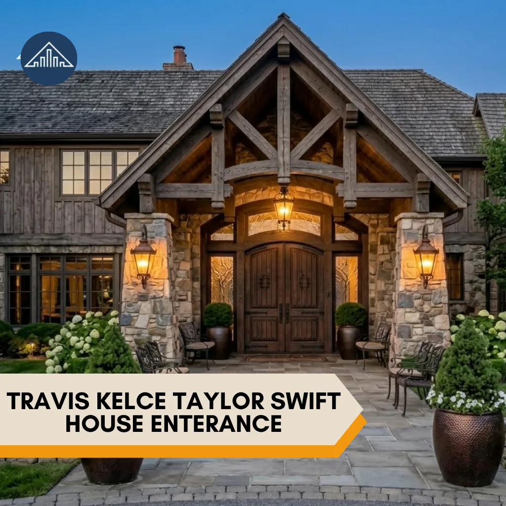 Travis Kelce Taylor Swift Engagement House:Their $6M Leawood Mansion 3 Travis Kelce Taylor Swift Engagement House enterance