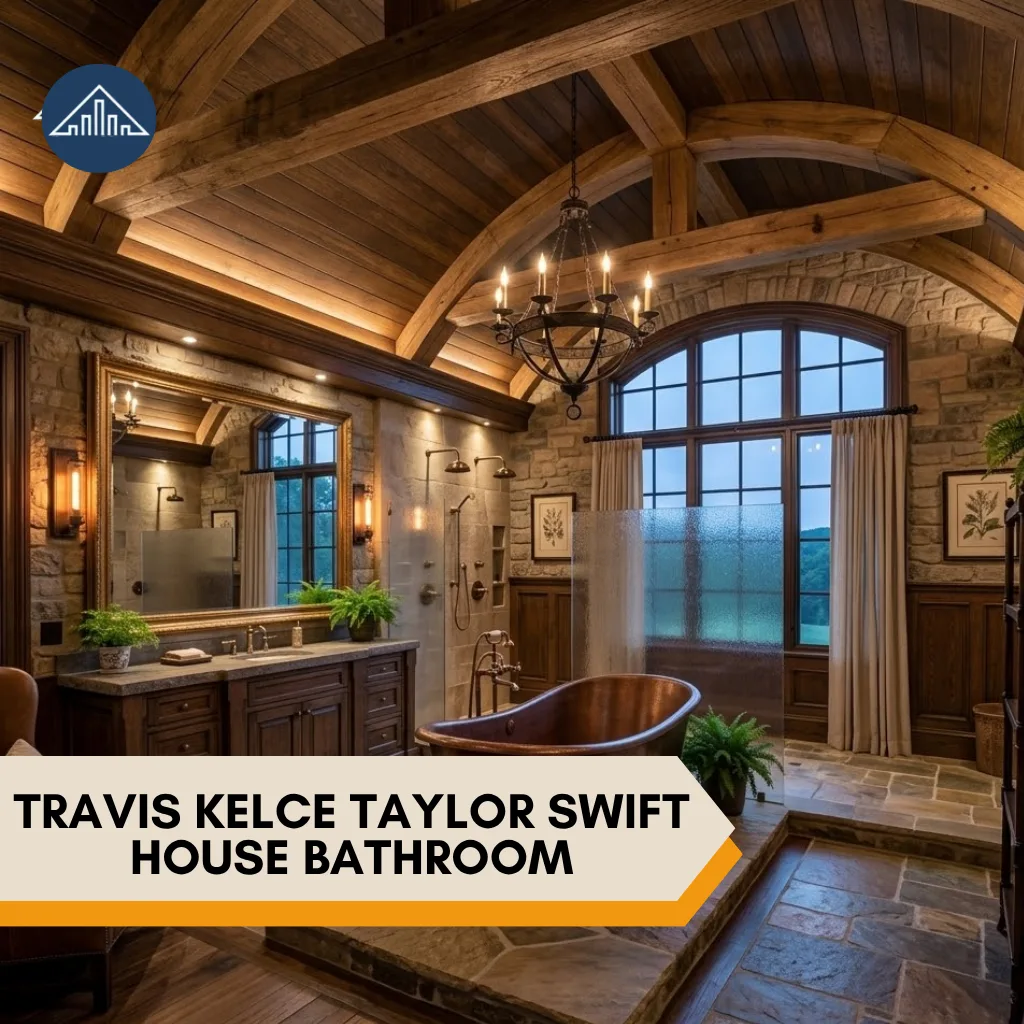 Travis Kelce Taylor Swift Engagement House:Their $6M Leawood Mansion 5 Travis Kelce Taylor Swift Engagement House bathroom