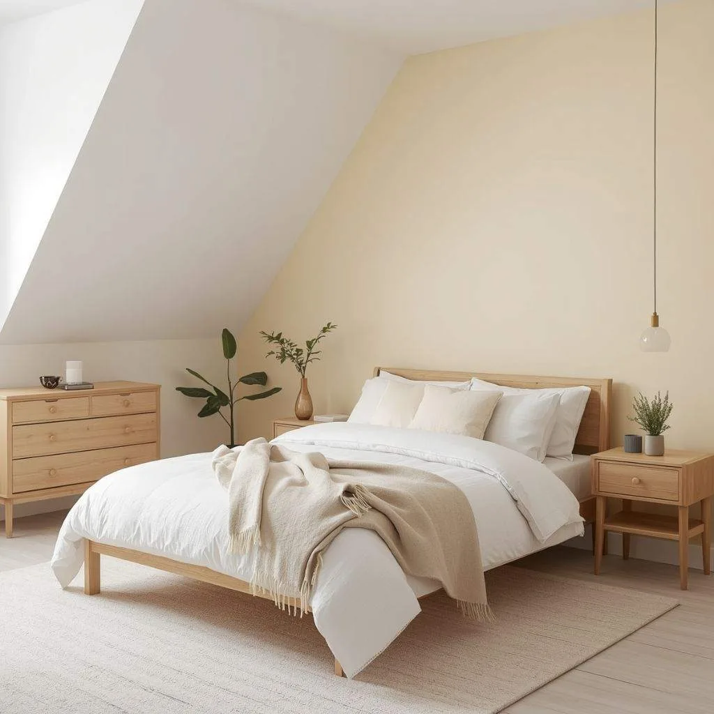 15 Yellow Bedroom Interior Design Ideas to Brighten Your Space 15 Pastel Yellow Scandinavian Bedroom for Simplicity Lovers