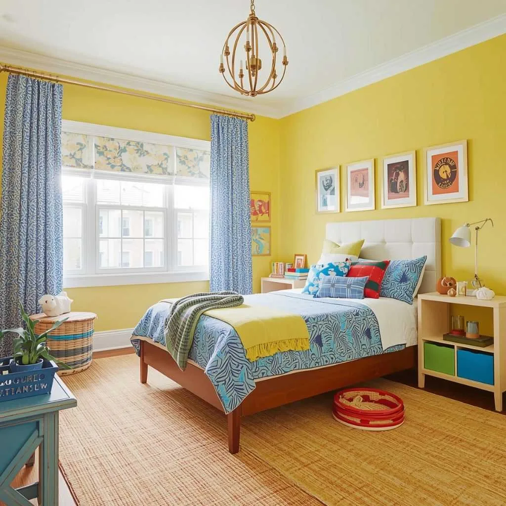 15 Yellow Bedroom Interior Design Ideas to Brighten Your Space 7 Lemon Yellow Kids' Bedroom Full of Playful Energy