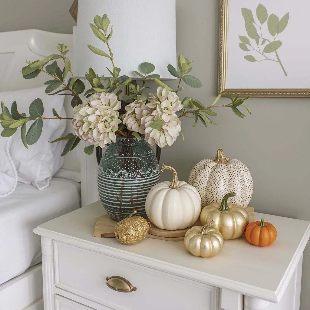 15 Fall Bedroom Decor Tips to Make Your Space Feel Cozy and Beautiful 15 Decorate with Pumpkins — Mini Ones Count!