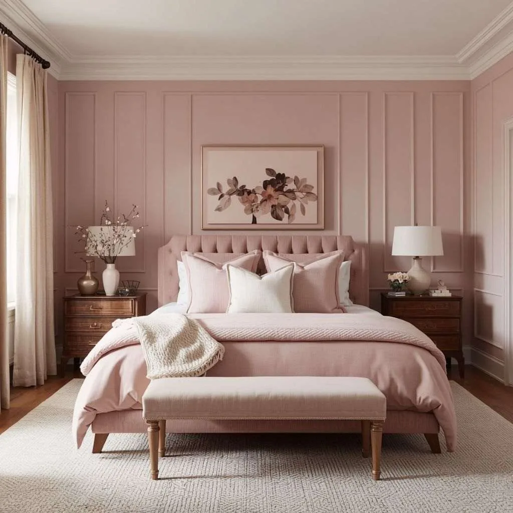 15 Feminine Women Bedroom Ideas to Transform Your Space 3 Soft Blush and Dusty Rose Color Palette