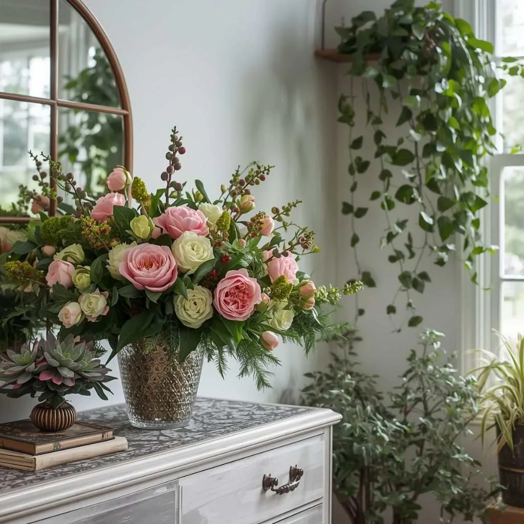 15 Feminine Women Bedroom Ideas to Transform Your Space 11 Botanical and Floral Arrangements Throughout