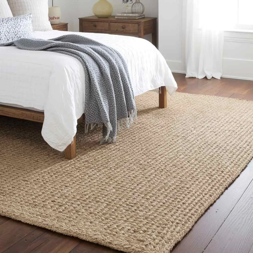16 Farmhouse Bedroom Design Ideas to Transform Your Space 11 Woven Jute or Braided Rug Underfoot