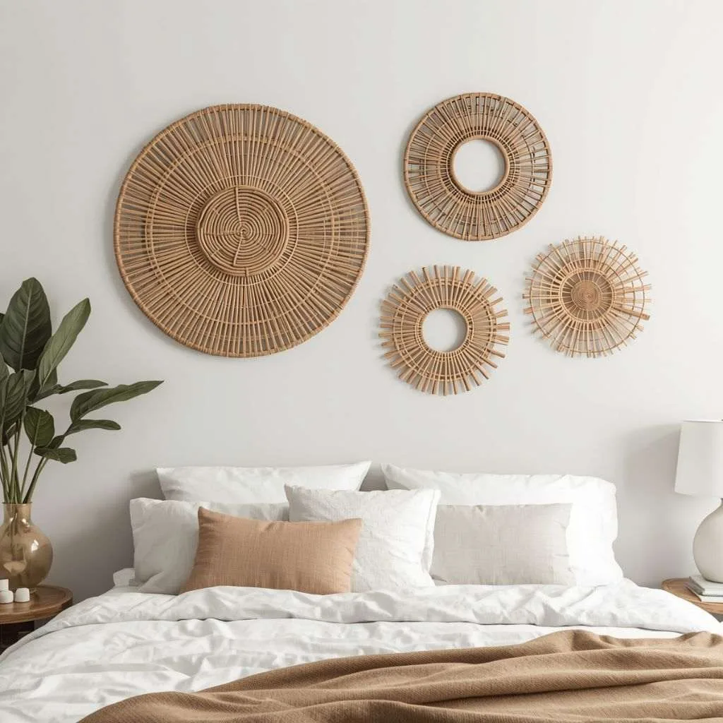 Display a Woven Rattan or Bamboo Wall Art Piece