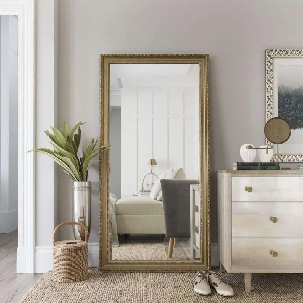 15 Small Bedroom Decor Ideas That Make Every Inch Count 6 Add a Large Mirror to Create Depth