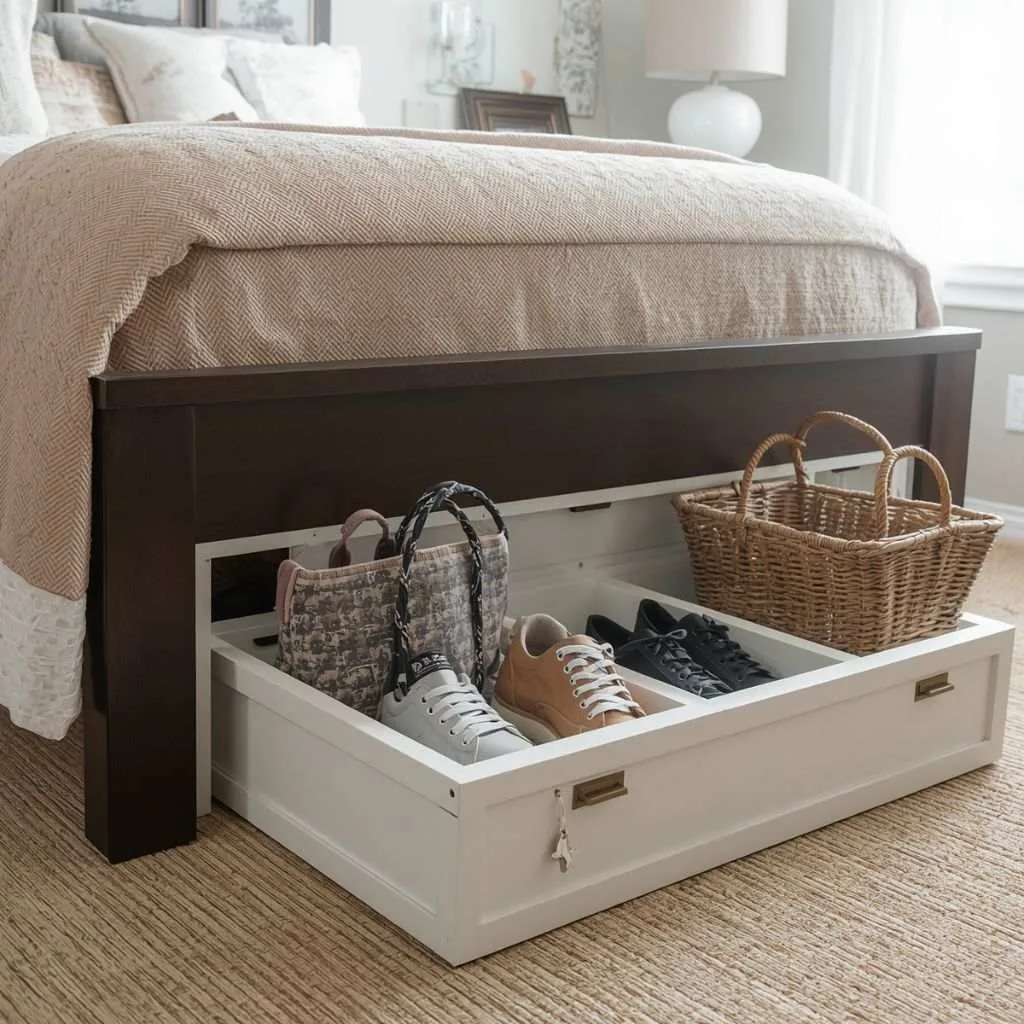 15 Small Bedroom Decor Ideas That Make Every Inch Count 8 Install Under-Bed Storage Solutions