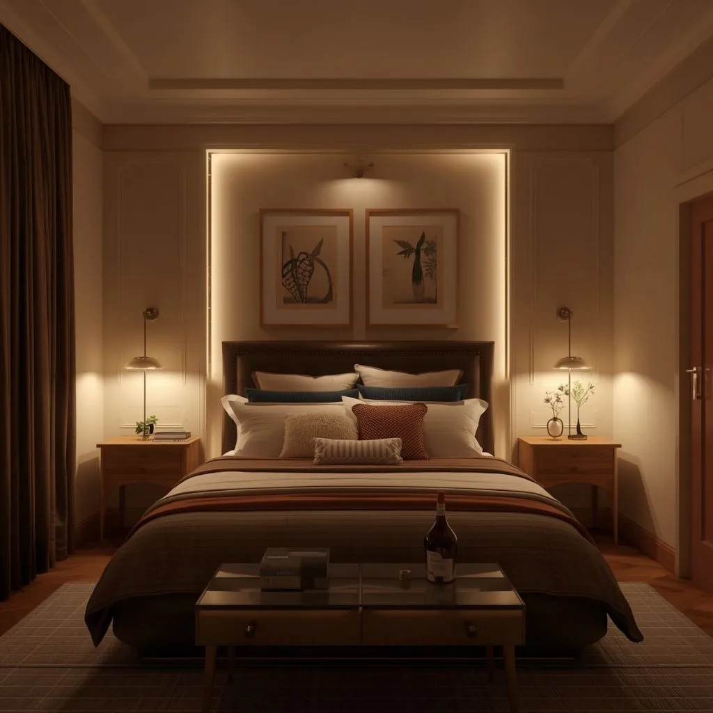 15 Small Bedroom Decor Ideas That Make Every Inch Count 14 Use Strategic Lighting to Set the Mood and Open the Space