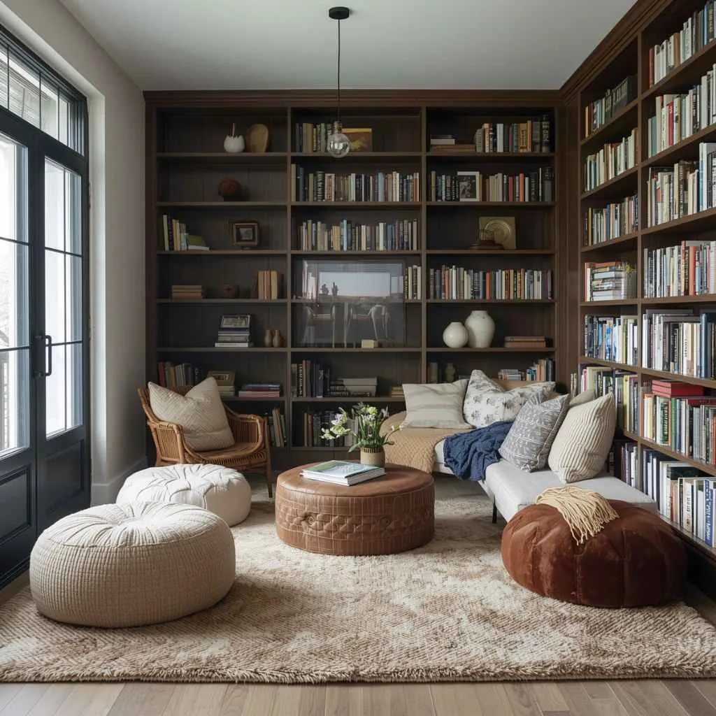 15 Cozy Reading Nook Ideas That'll Make You Never Want to Leave 7 The Floor-Level Pit Nook