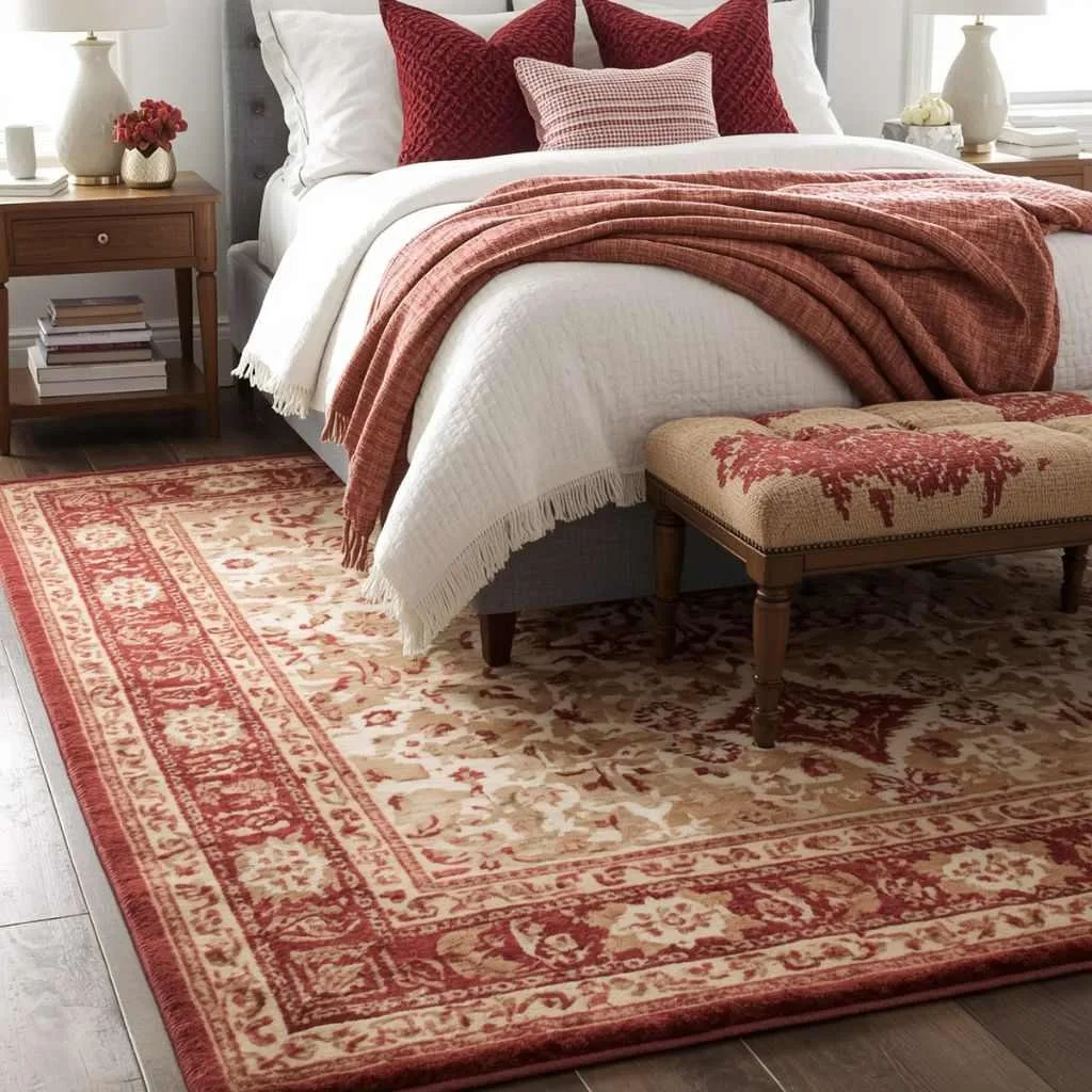 15 Fall Bedroom Decor Tips to Make Your Space Feel Cozy and Beautiful 6 Add a Cozy Area Rug with Fall Vibes