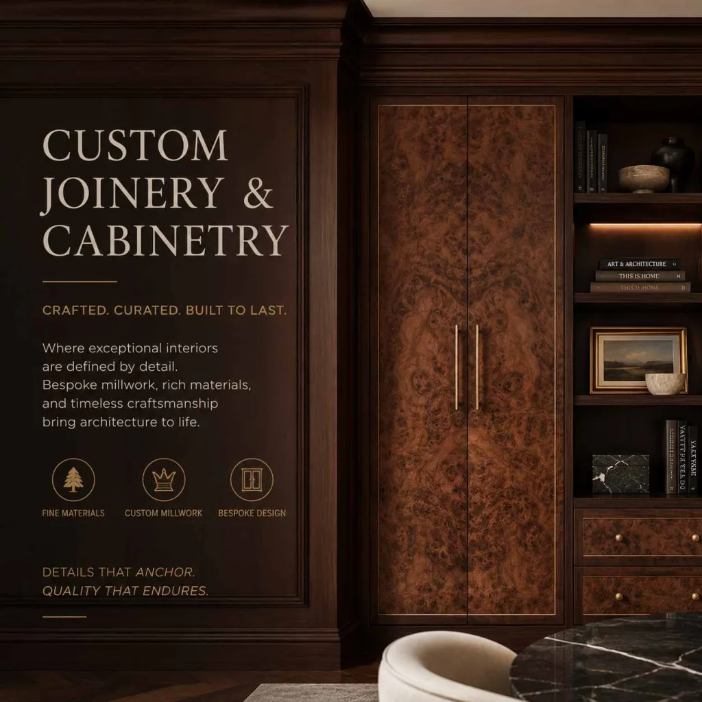 Luxury Interior Design: Where Elegance Meets Purpose 4 luxury interior design Custom Joinery and Cabinetry