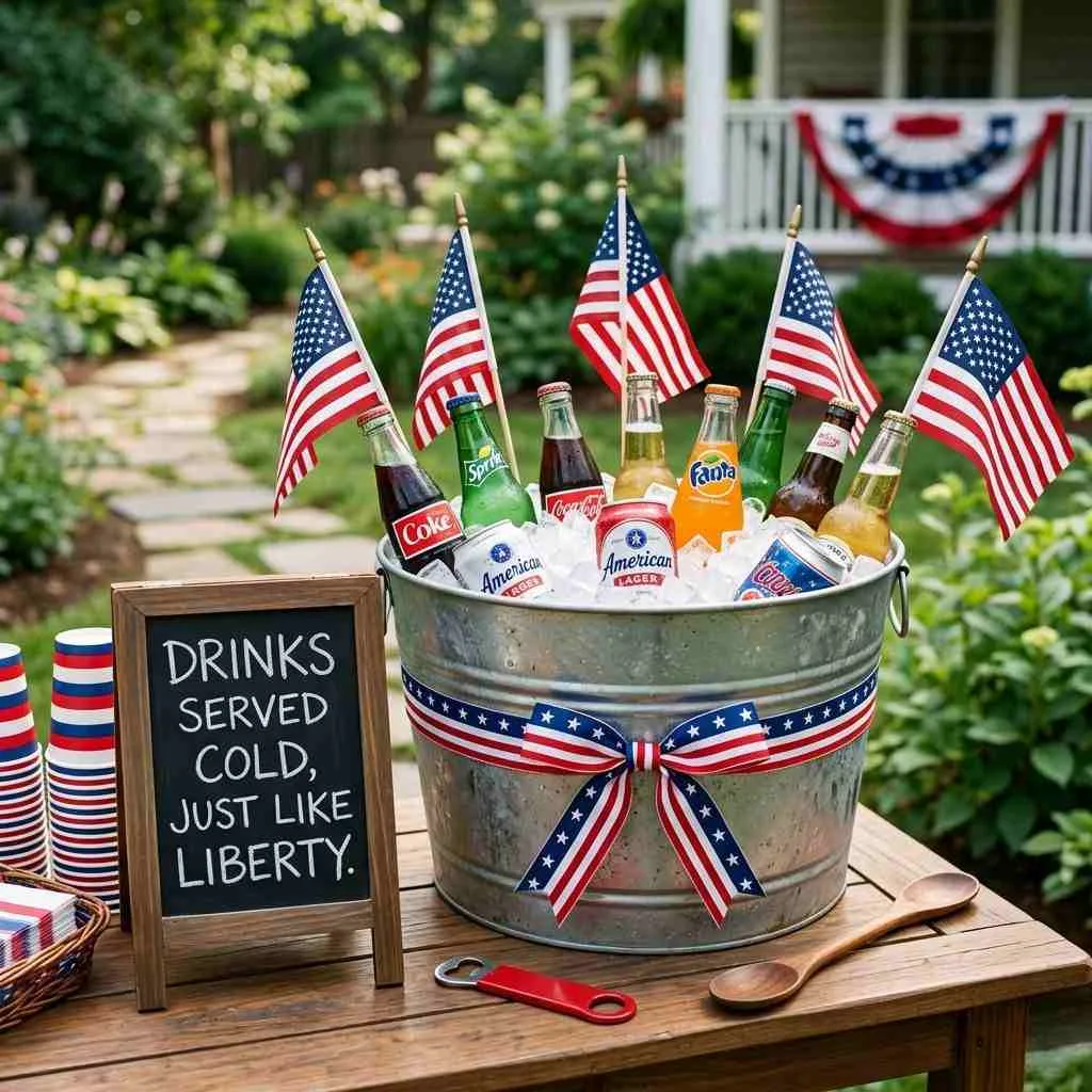 Ice Bucket Flag Display for Drinks