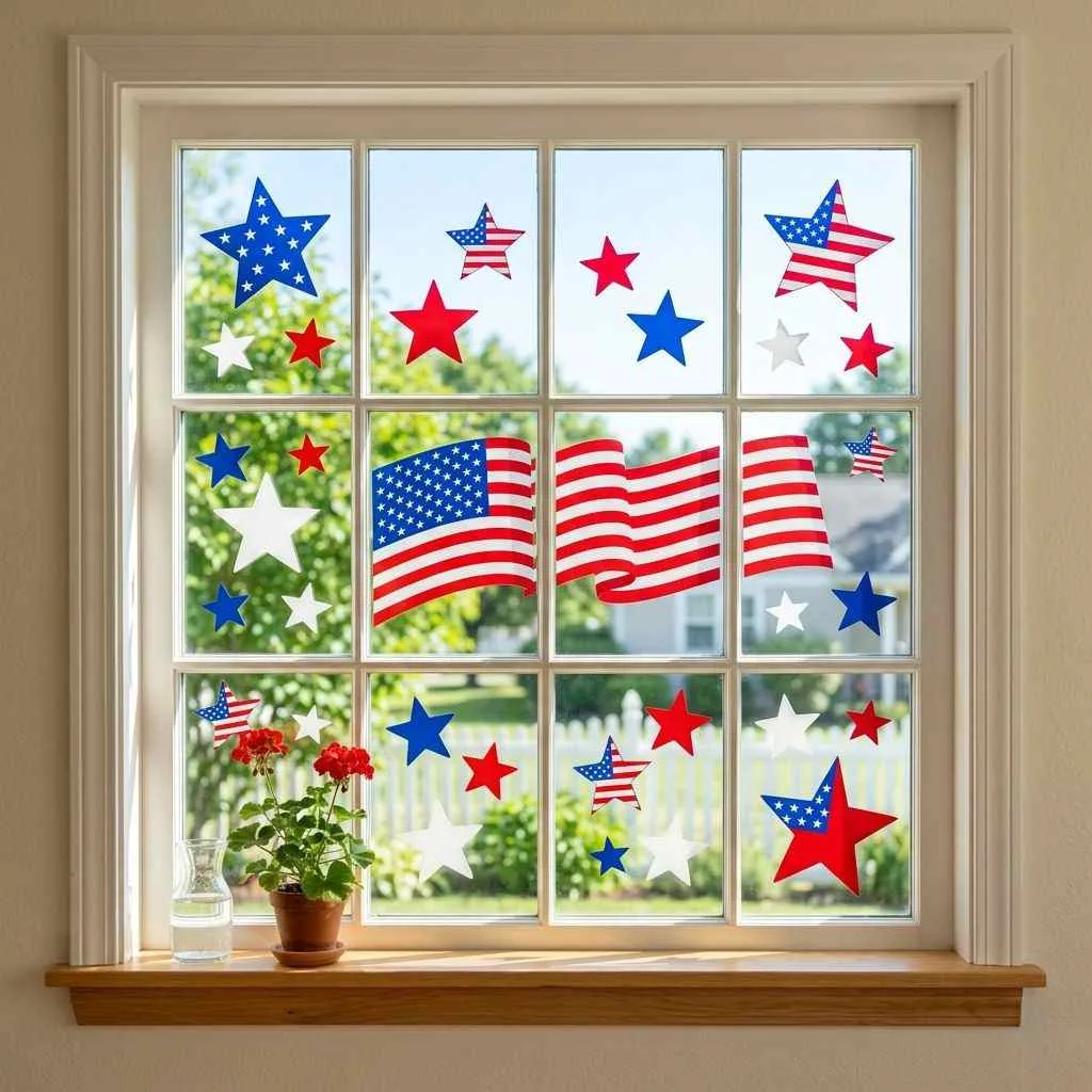 Stars and Stripes Window Clings