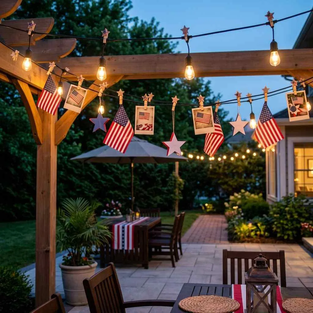 Outdoor String Lights with Star Clips