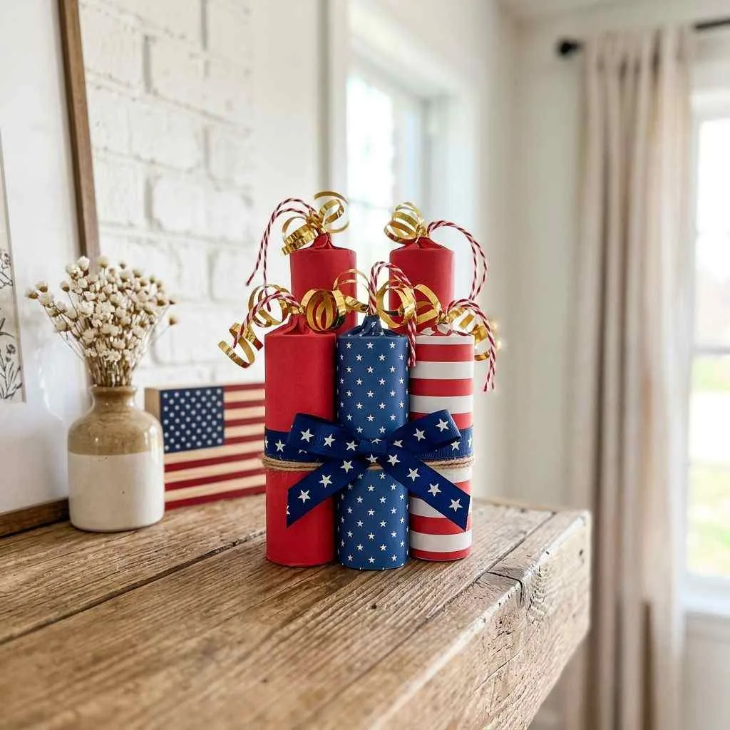 DIY Firecracker Decorations from Toilet Paper Rolls