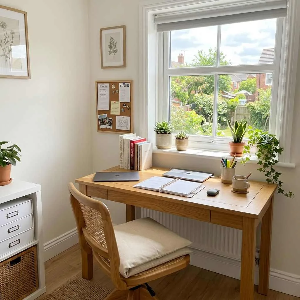 15 Aesthetic Small Bedroom Ideas for Teens 15 Desk Nook by the Window