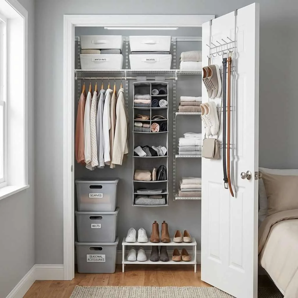 15 Aesthetic Small Bedroom Ideas for Teens 14 Vertical Wardrobe Organizers