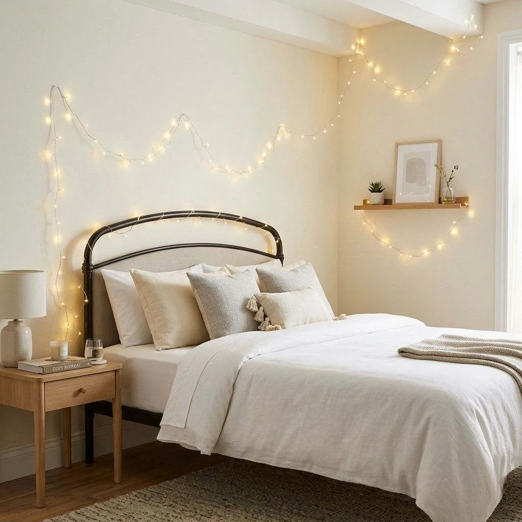 15 Aesthetic Small Bedroom Ideas for Teens 10 String Lights and Fairy Light Decor
