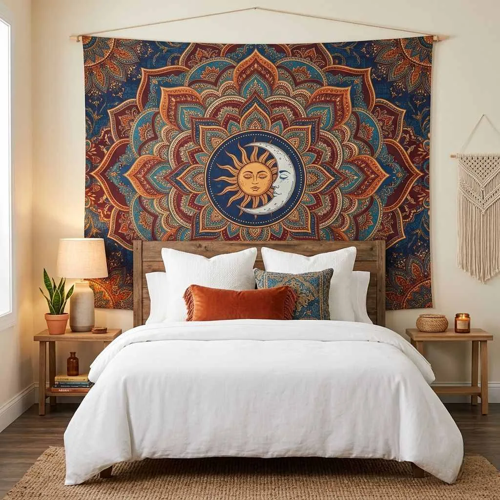 15 Aesthetic Small Bedroom Ideas for Teens 8 Hanging Tapestry Backdrop