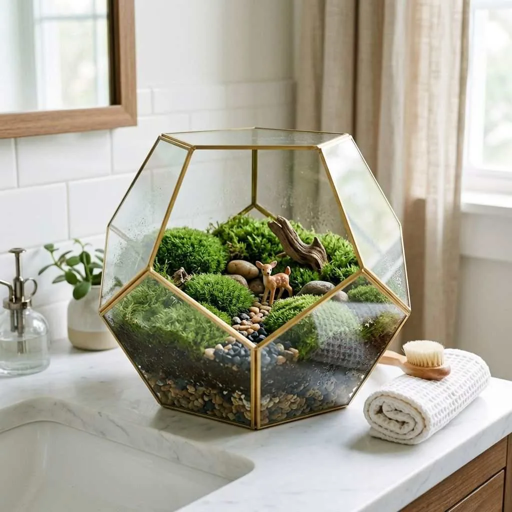 15 Bathroom Plant Decor Ideas That'll Transform Your Daily Routine 15 Grow Moss in a Glass Terrarium