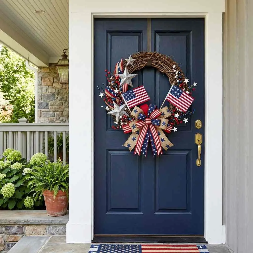 15 Beautiful 4th of July Home Decoration Ideas 5 Patriotic Wreath for Your Front Door