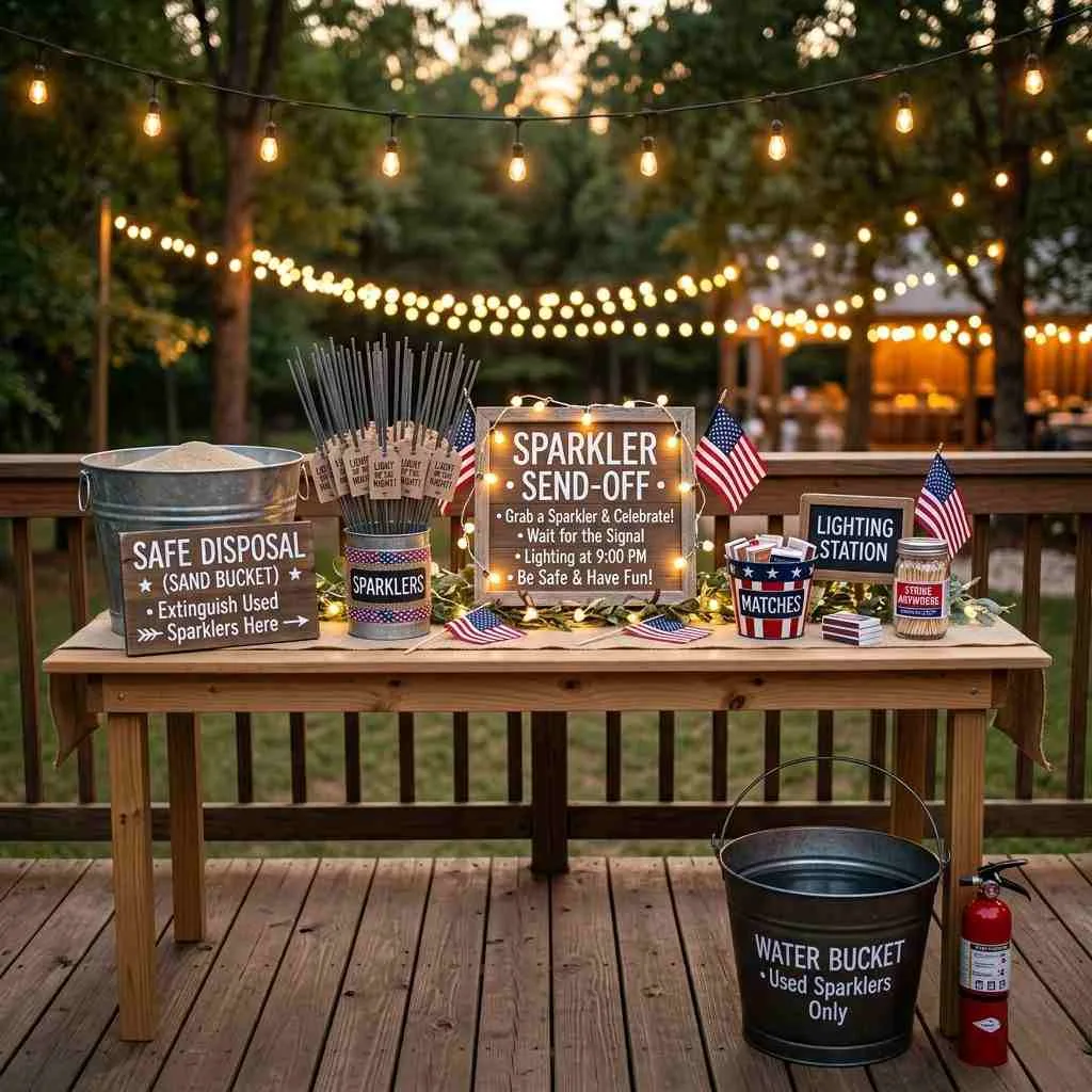 15 Beautiful 4th of July Home Decoration Ideas 11 Sparkler Send-Off Station