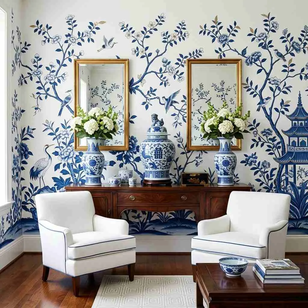 Classic Blue and White Chinoiserie for a Timeless Elegance