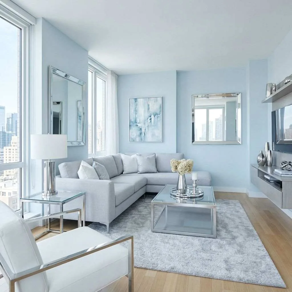 Icy Blue and Silver for a Modern, Cool-Toned Aesthetic