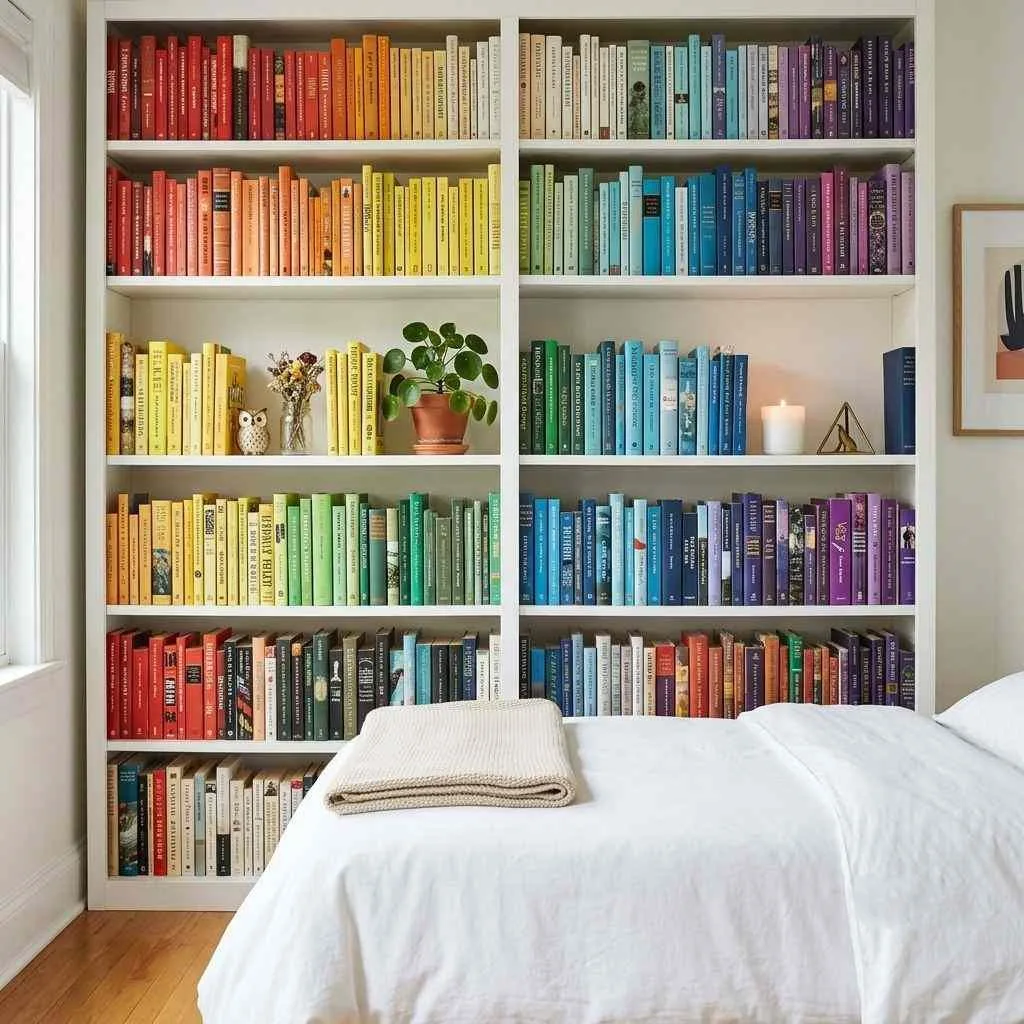 Style Your Shelves with a Colorful Book Rainbow