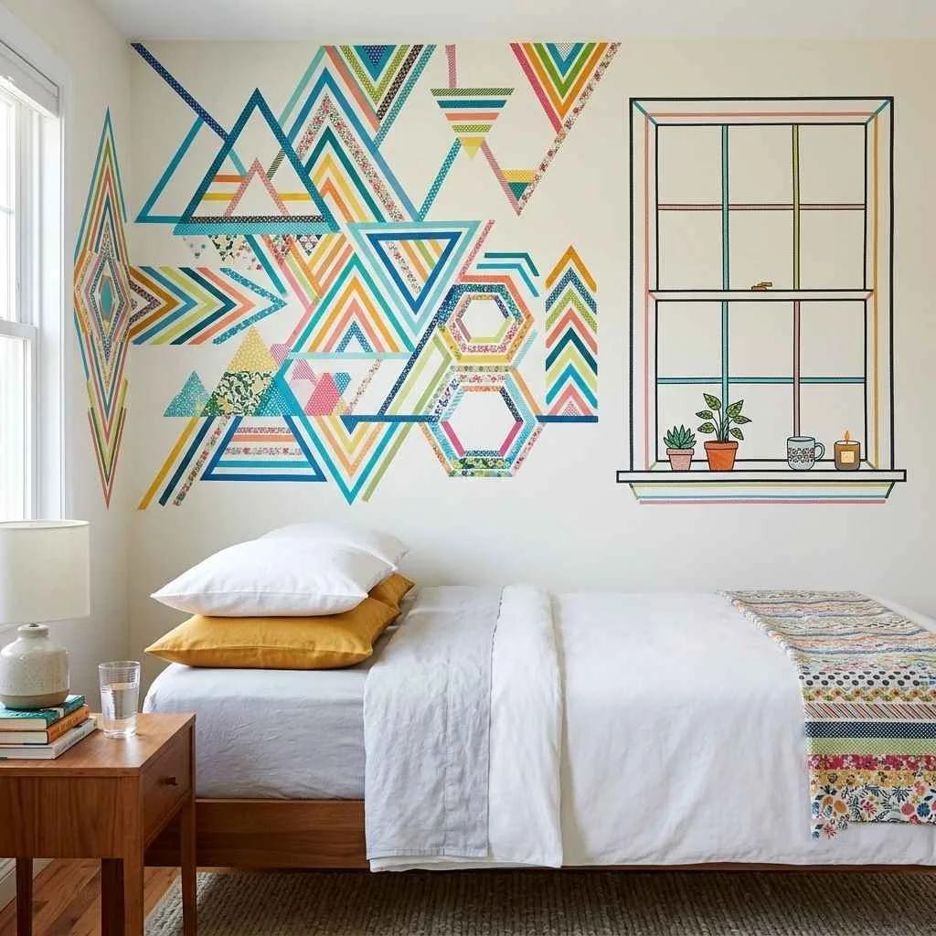 Use Colorful Washi Tape to Create Wall Art