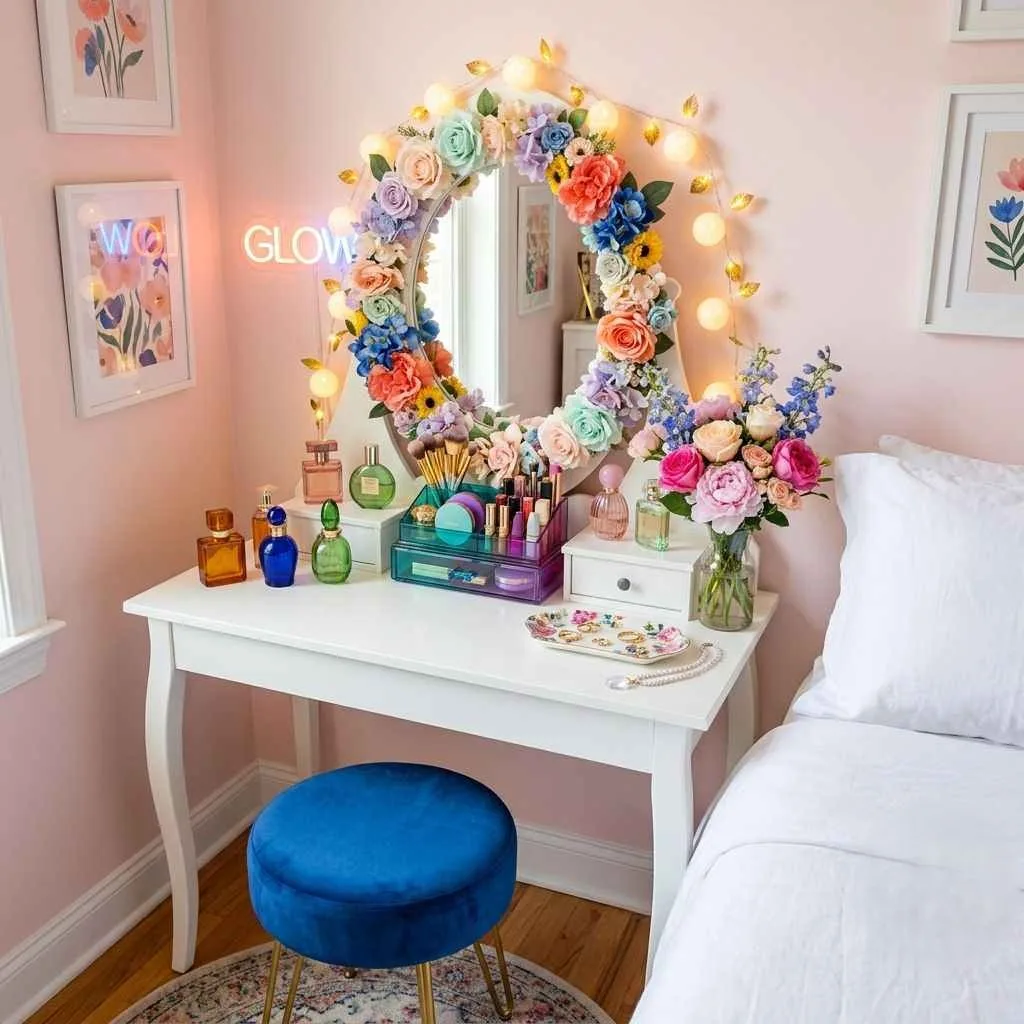 Set Up a Colorful Vanity or Dressing Corner