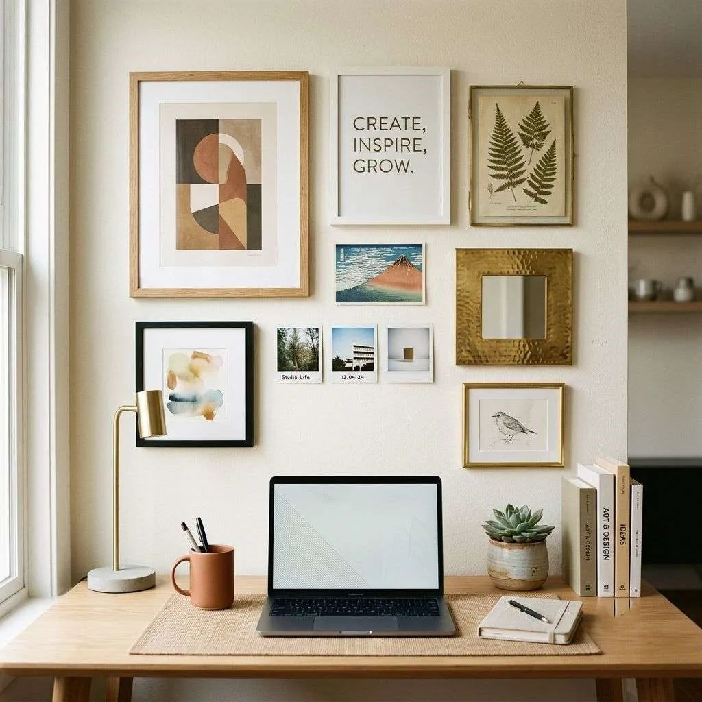 Create a Mini Gallery Wall Behind Your Desk
