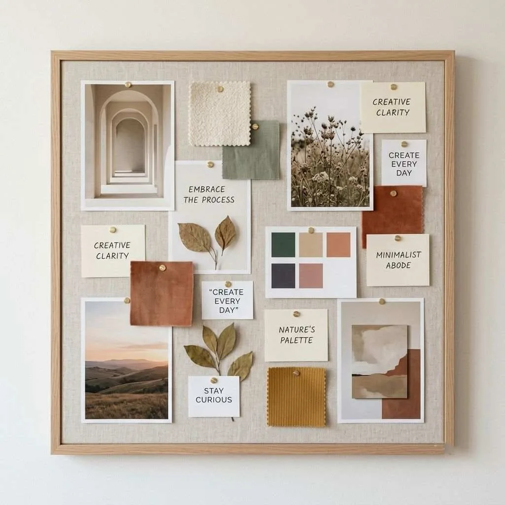 Add a Corkboard or Aesthetic Mood Board for Visual Inspiration