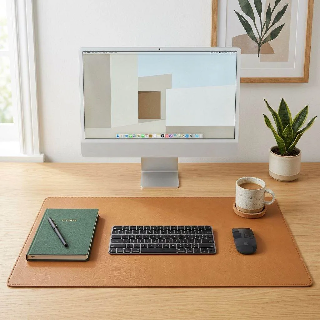 Bring in Texture with a Stylish Desk Mat or Leather Pad