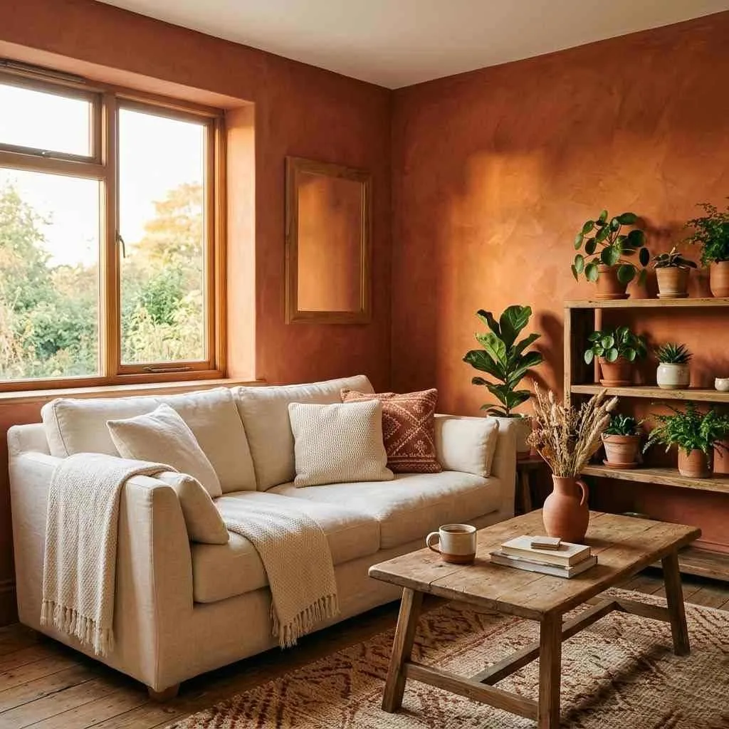 Warm Terracotta Walls That Breathe Life Into the Room