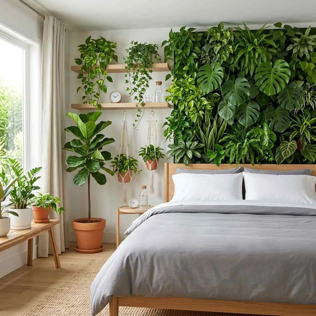 Biophilic Design with a Wall of Indoor Plants