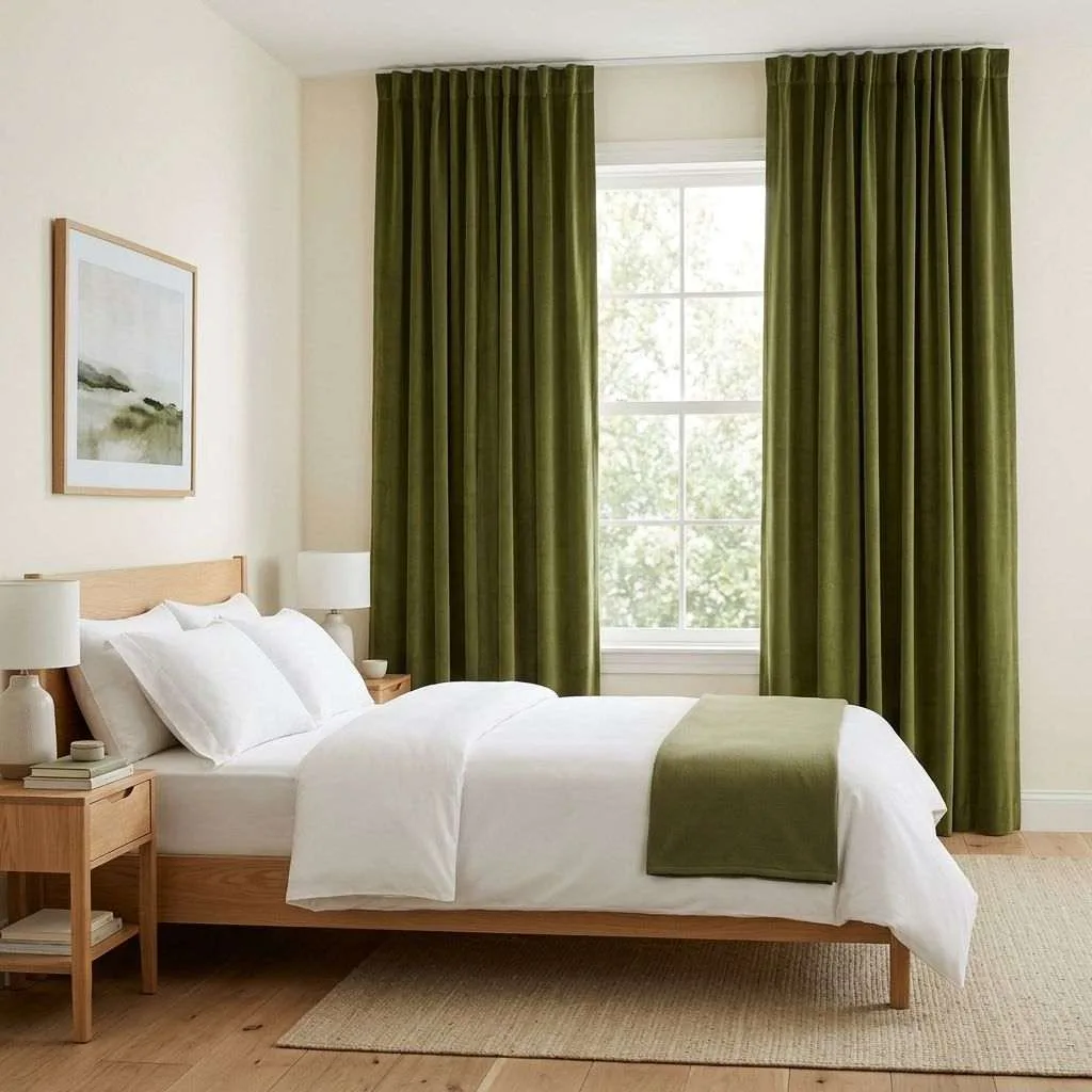 Green Curtains as the Star of a Neutral Room