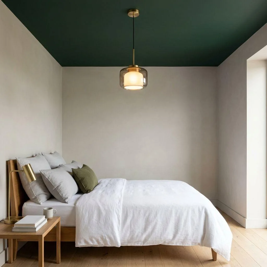 Dark Green Ceiling for an Unexpected Design Move