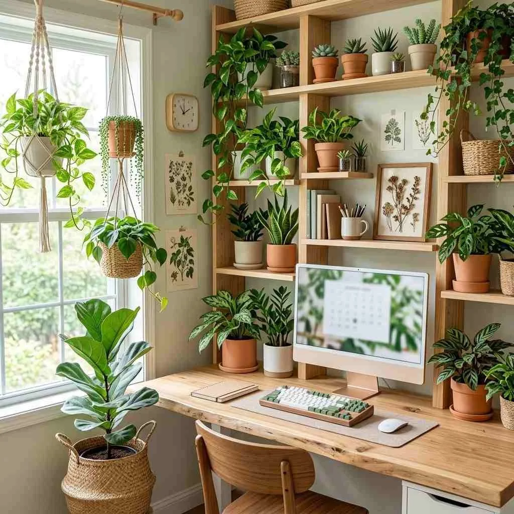 18 Home Office Ideas for Women: Create Your Dream Workspace 7 The Plant Mom Paradise Office