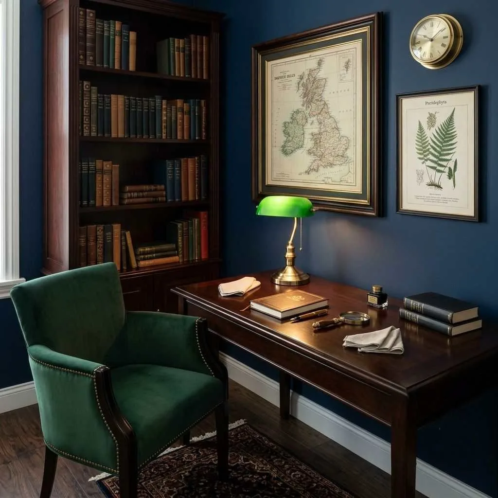 18 Home Office Ideas for Women: Create Your Dream Workspace 5 The Bold Dark Academia Aesthetic