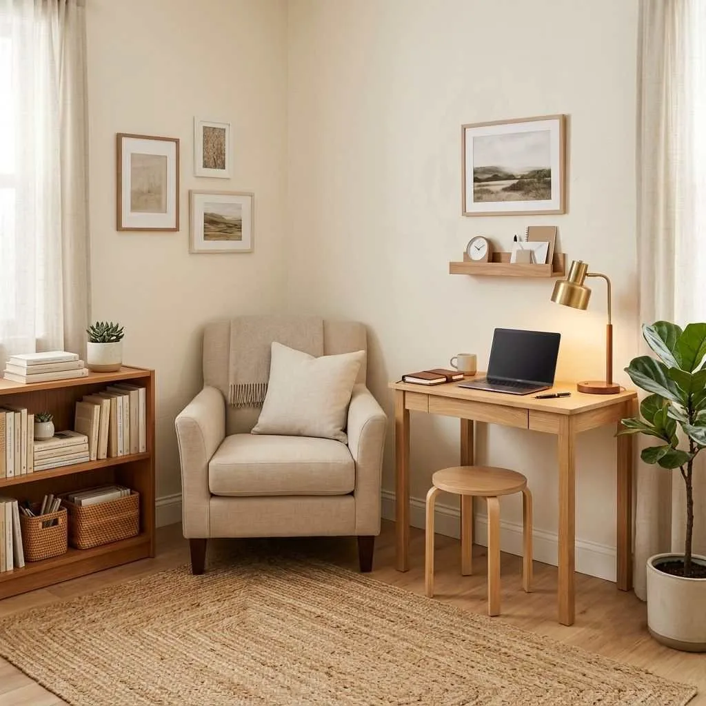 18 Home Office Ideas for Women: Create Your Dream Workspace 4 The Cozy Reading Nook Office Combo