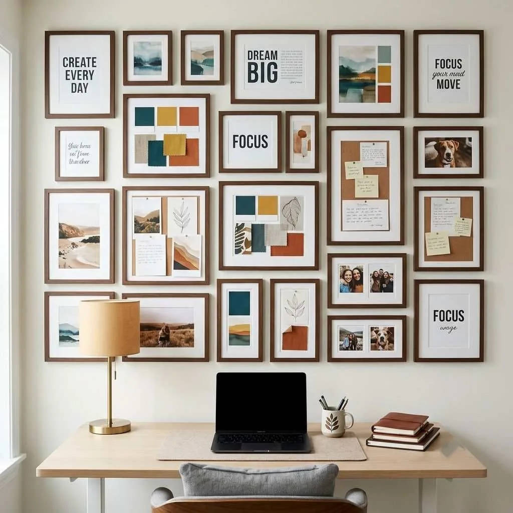 18 Home Office Ideas for Women: Create Your Dream Workspace 3 The Gallery Wall Inspiration Station