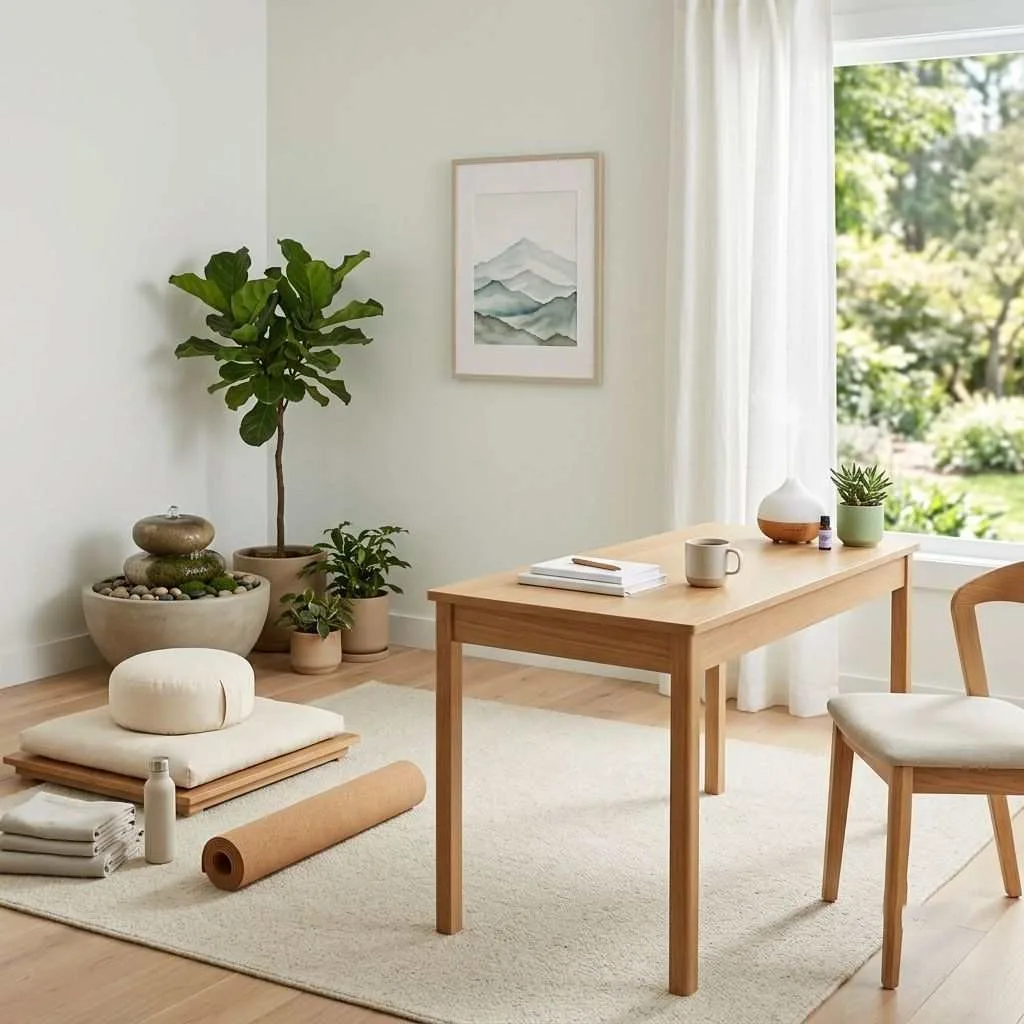 18 Home Office Ideas for Women: Create Your Dream Workspace 18 The Zen Wellness-Focused Office